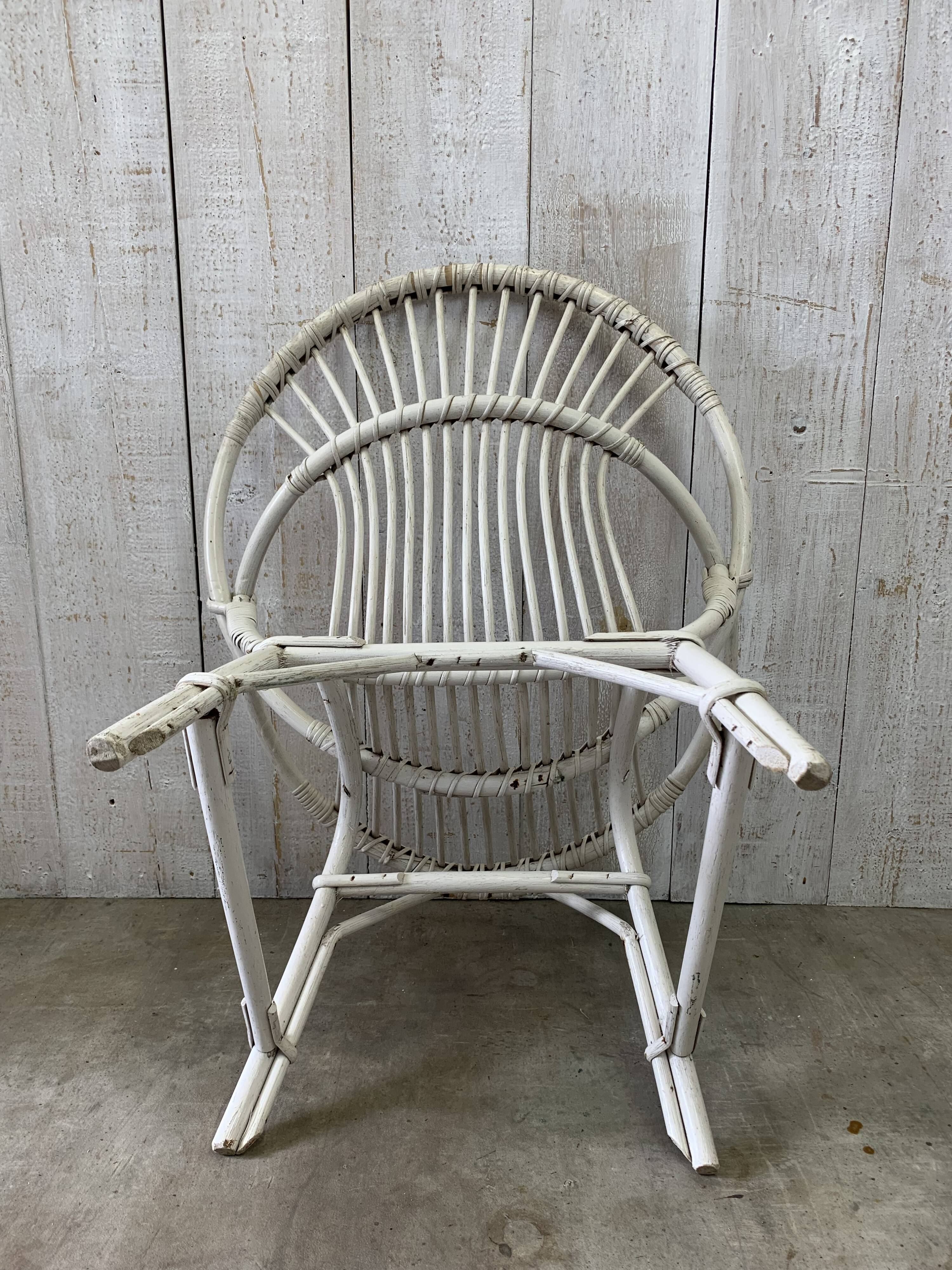 Fauteuil en rotin vintage