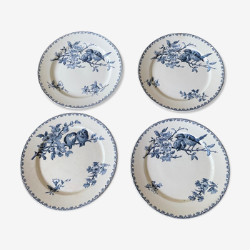 Assiettes plates Sarreguemines Terre de fer modèle Favori bleu