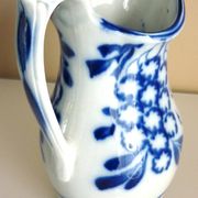 Carafe, antique jug, porcelain with stylised cobalt blue decorations, Art Deco.
