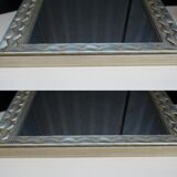 Mirror framing silver carved wood