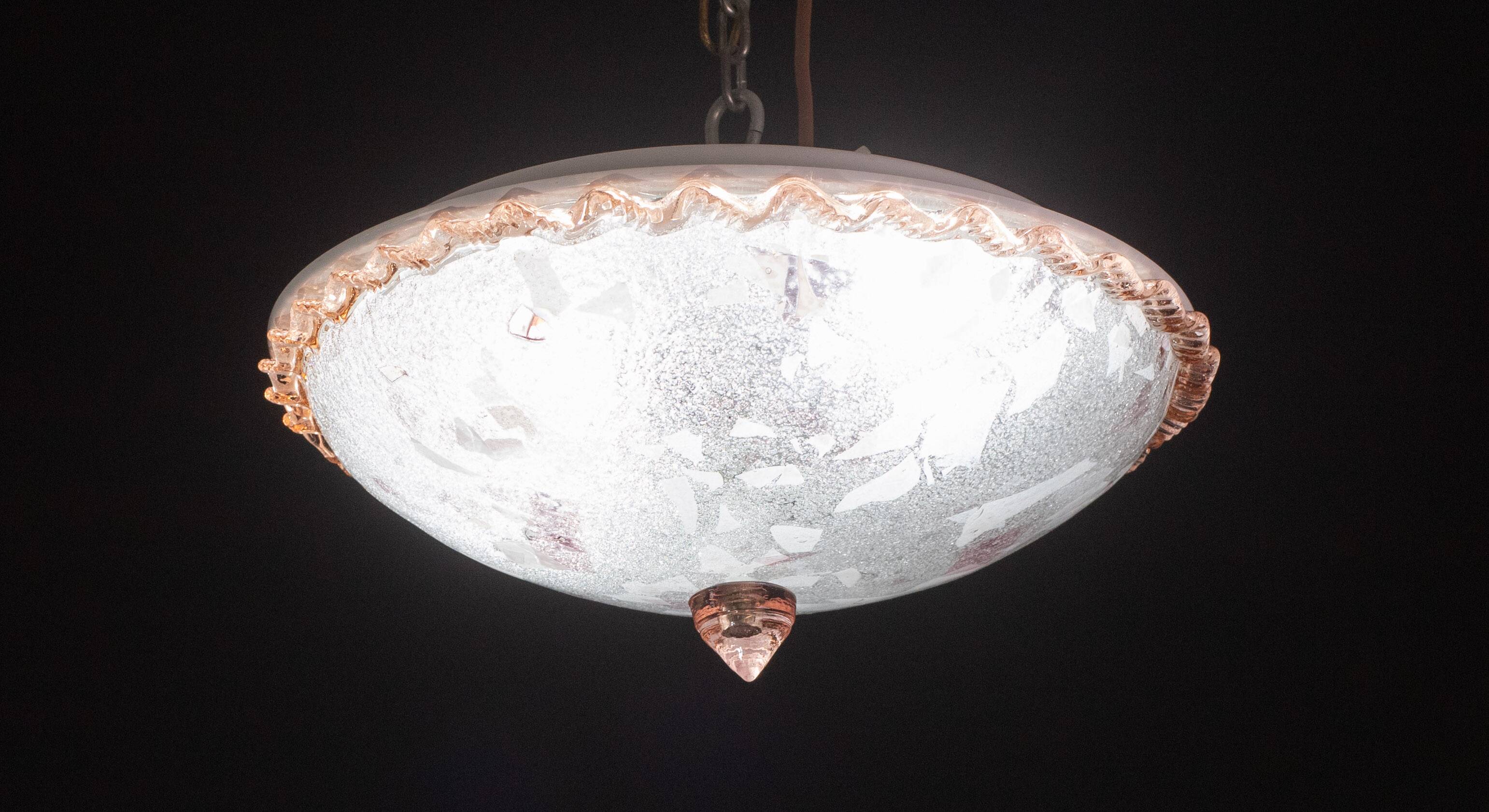 Charming Italian Multicolor and Pink Murano Glass Ceiling Fixture, Murano,