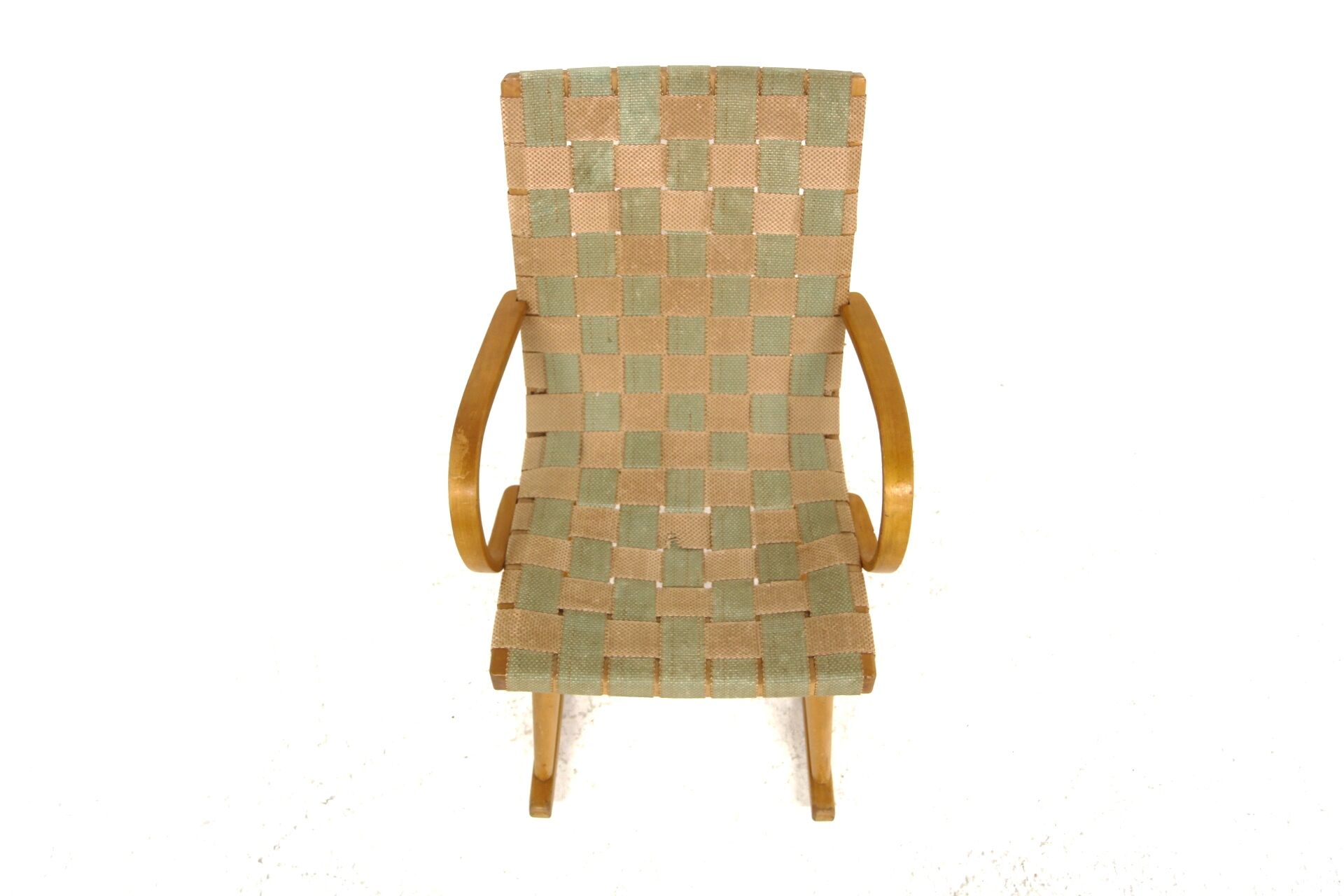 Scandinavian burlap rocking chair, Sweden, 1970