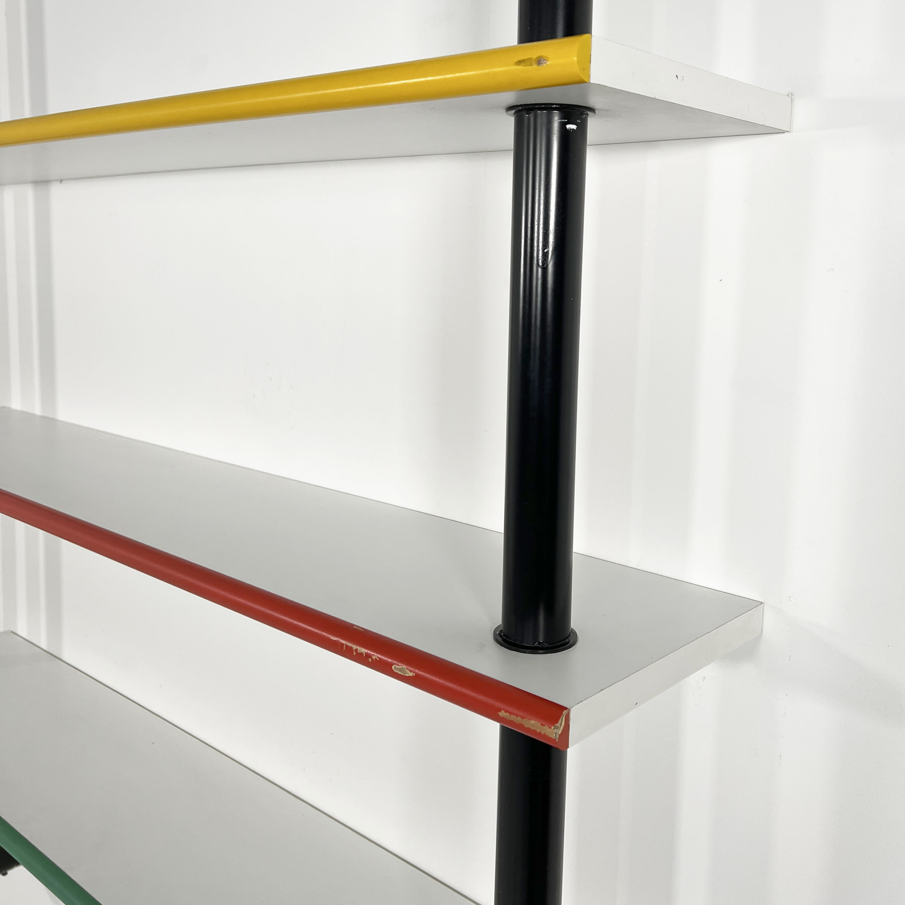 Multicolored tubular wall shelf, 1980