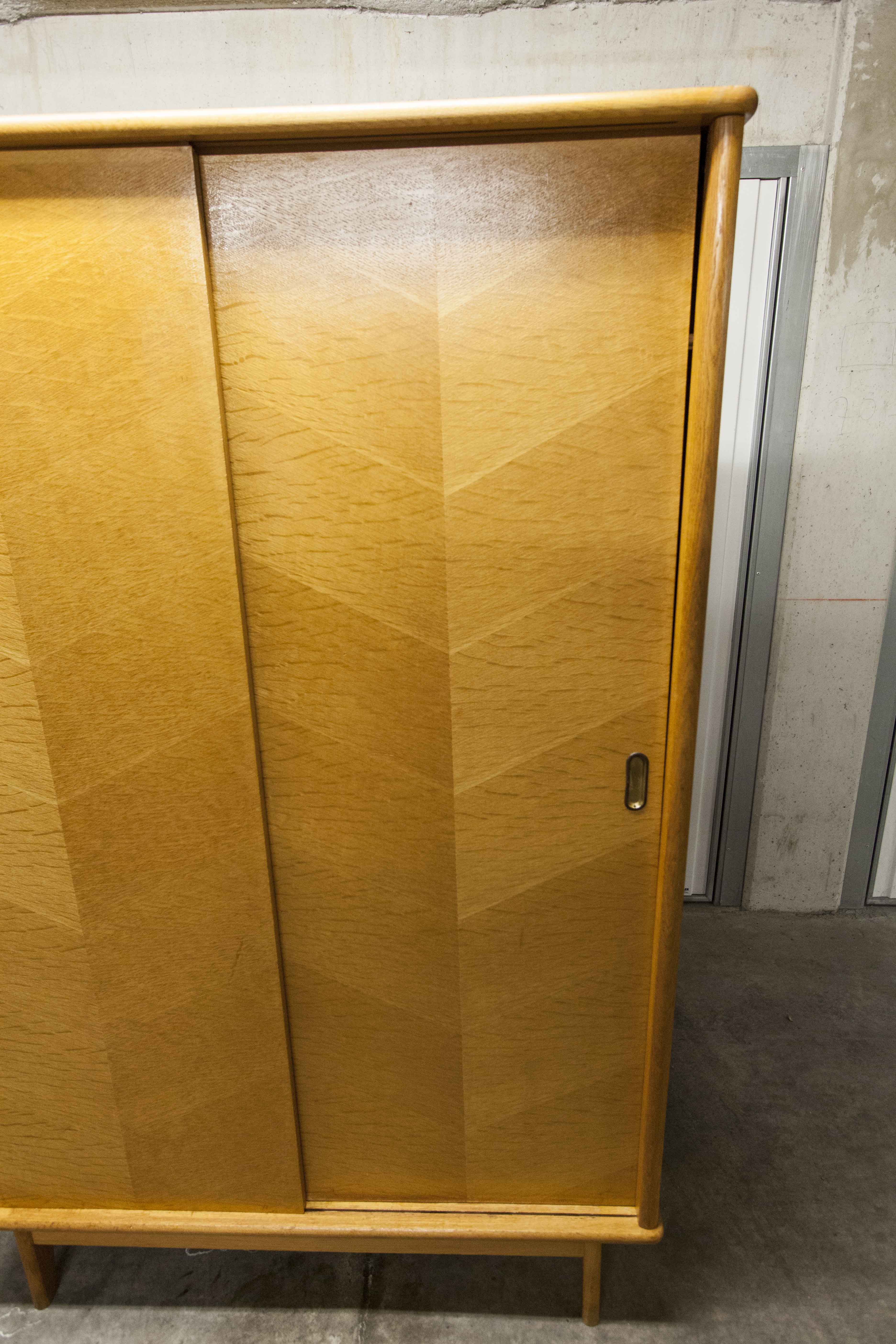 Scandinavian wardrobe 2 sliding doors 1960