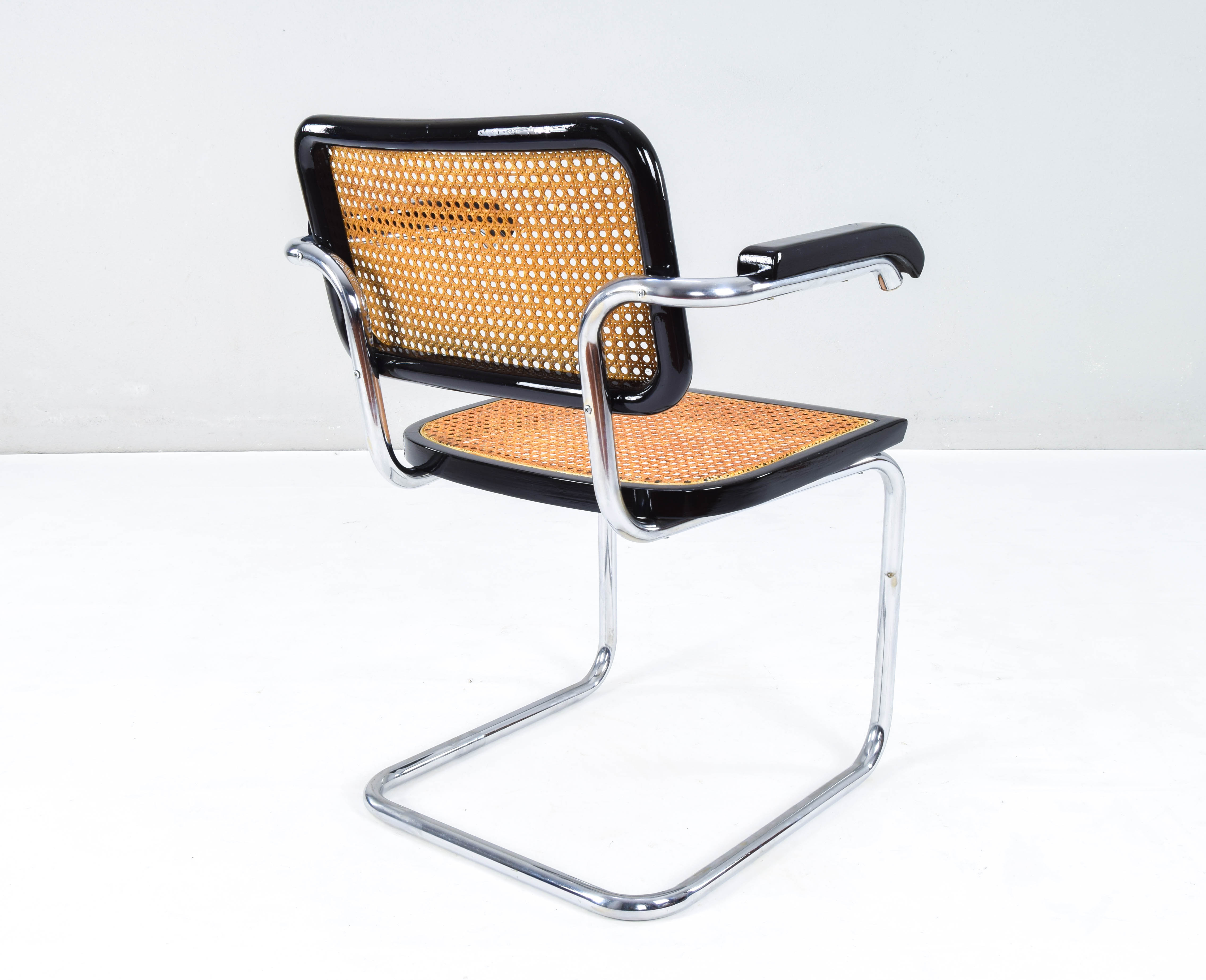 Mid-Century Italian Modern Marcel Breuer B64 Cesca Armchair Chair, 1970