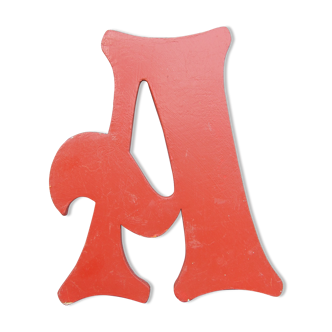 Letter of A wooden sign