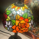 Tiffany style lamp vintage colourful flowers