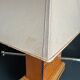 70s leather and wood pagoda lamps