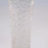 Lampe en verre givré et soie sauvage