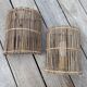 Two rattan wall lights