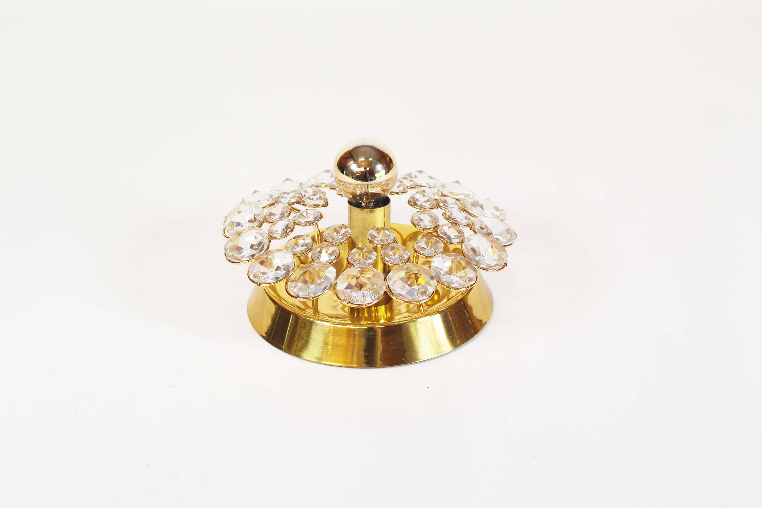 Brass and glass ‘jewe’l wall light by Palwa – Germany 1970’s