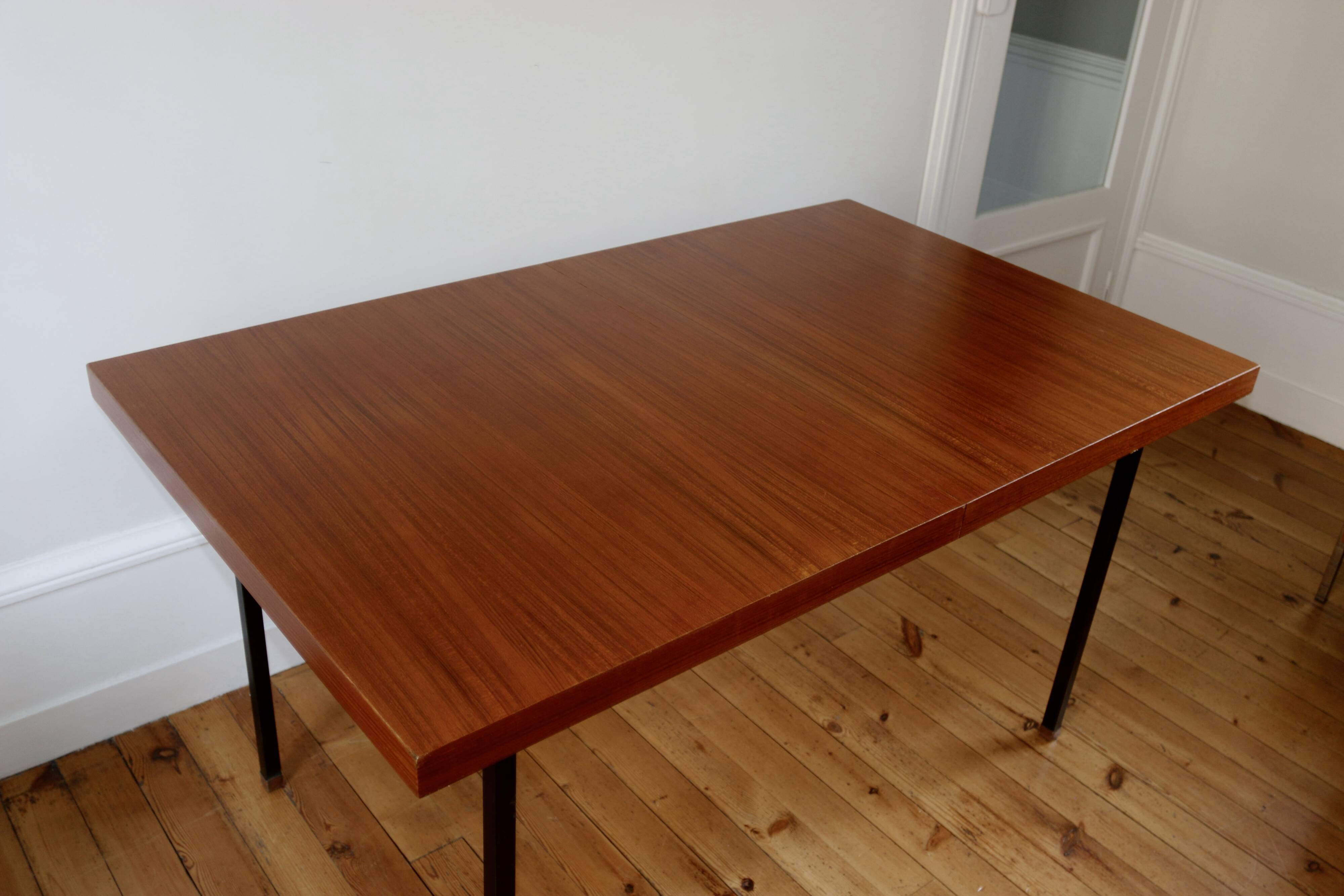 Vintage modernist teak table Paul Geoffroy Roche Bobois 1960s