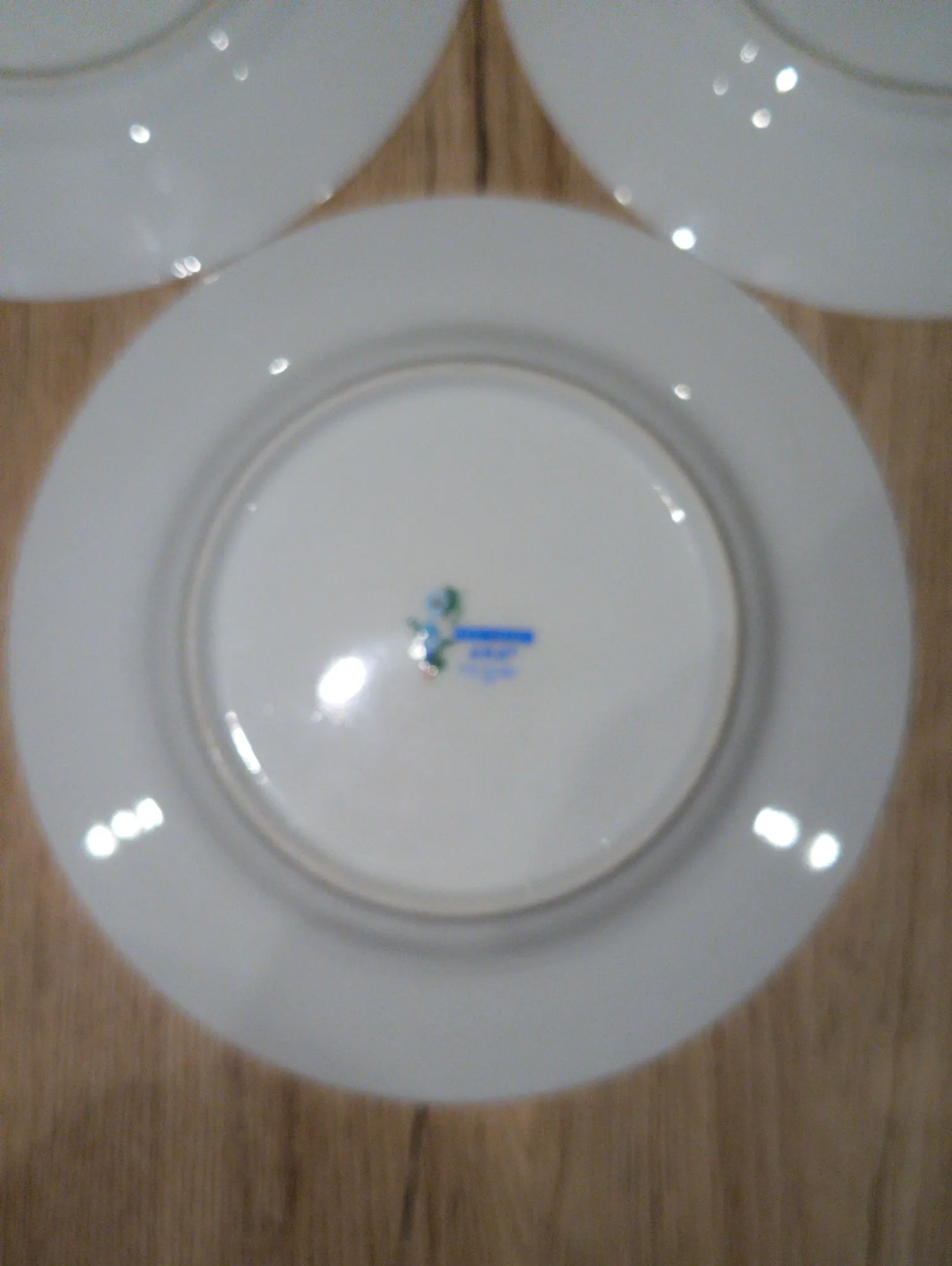 set of 3 dessert / sweet plates in white porcelain fi