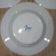 set of 3 dessert / sweet plates in white porcelain fi