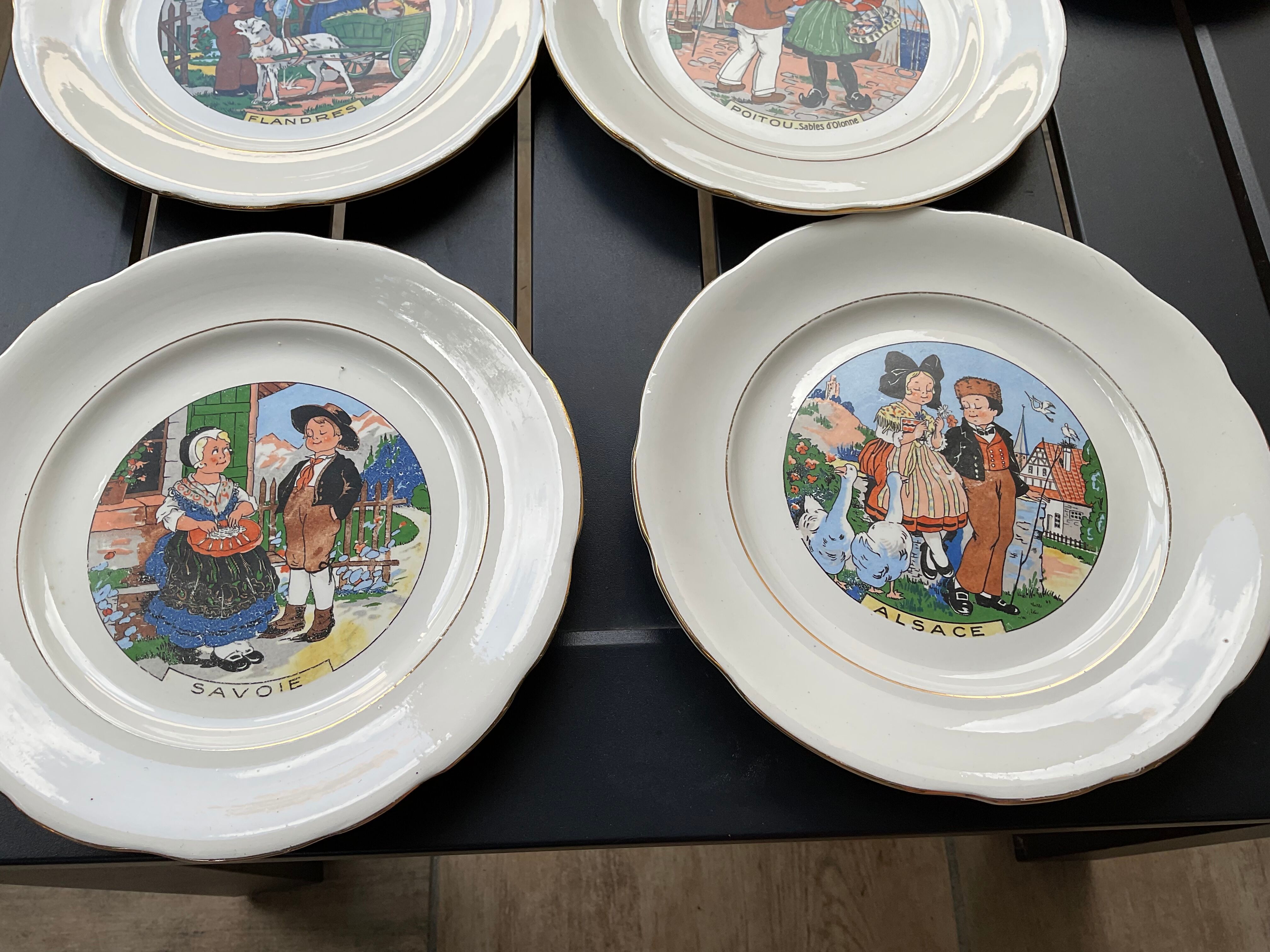 11 assiettes à dessert sarreguemines vintage