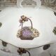 Soupière en porcelaine de Limoges décor panier d'hortensias
