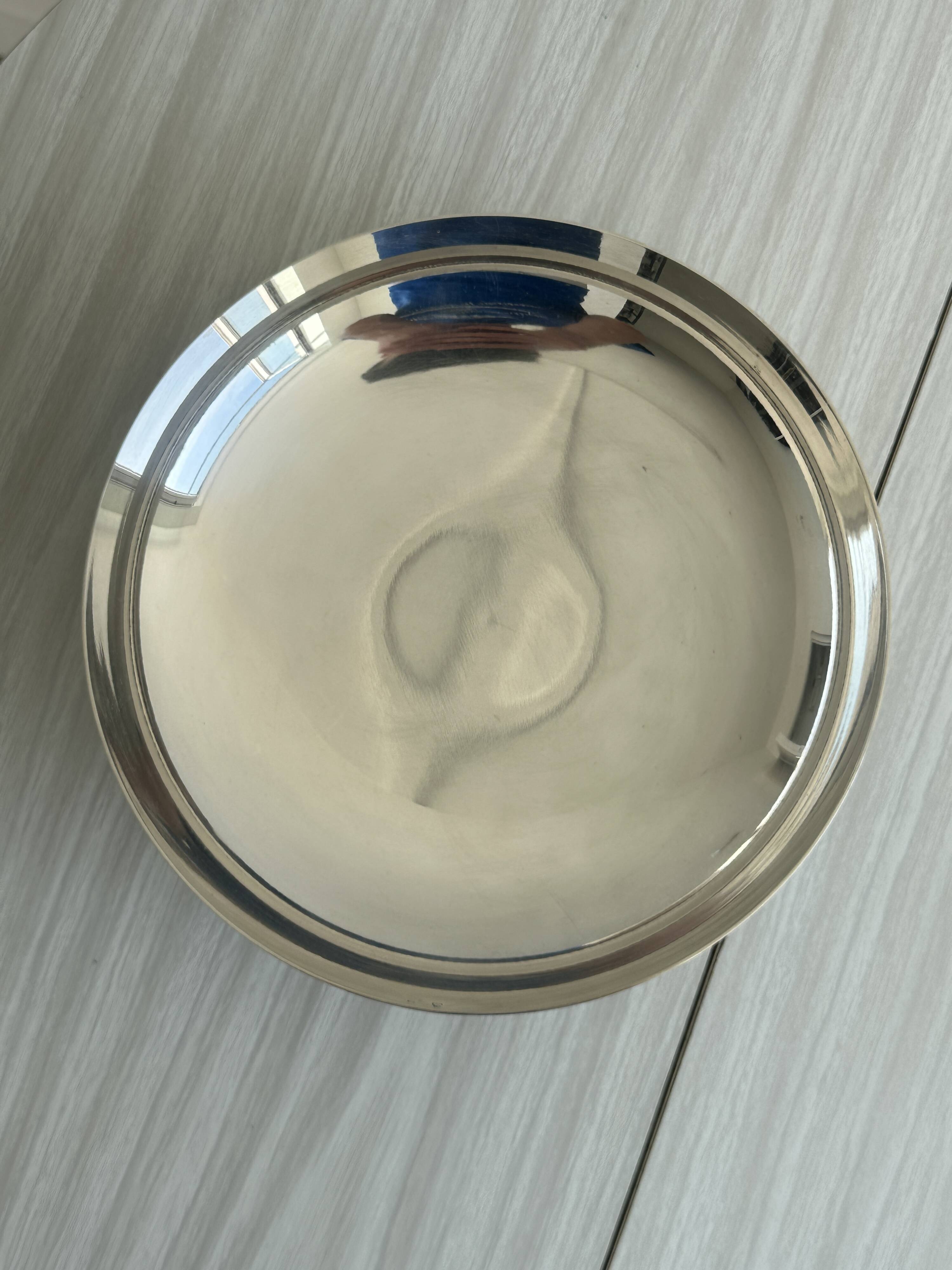 Antique silver-plated metal dish/cup