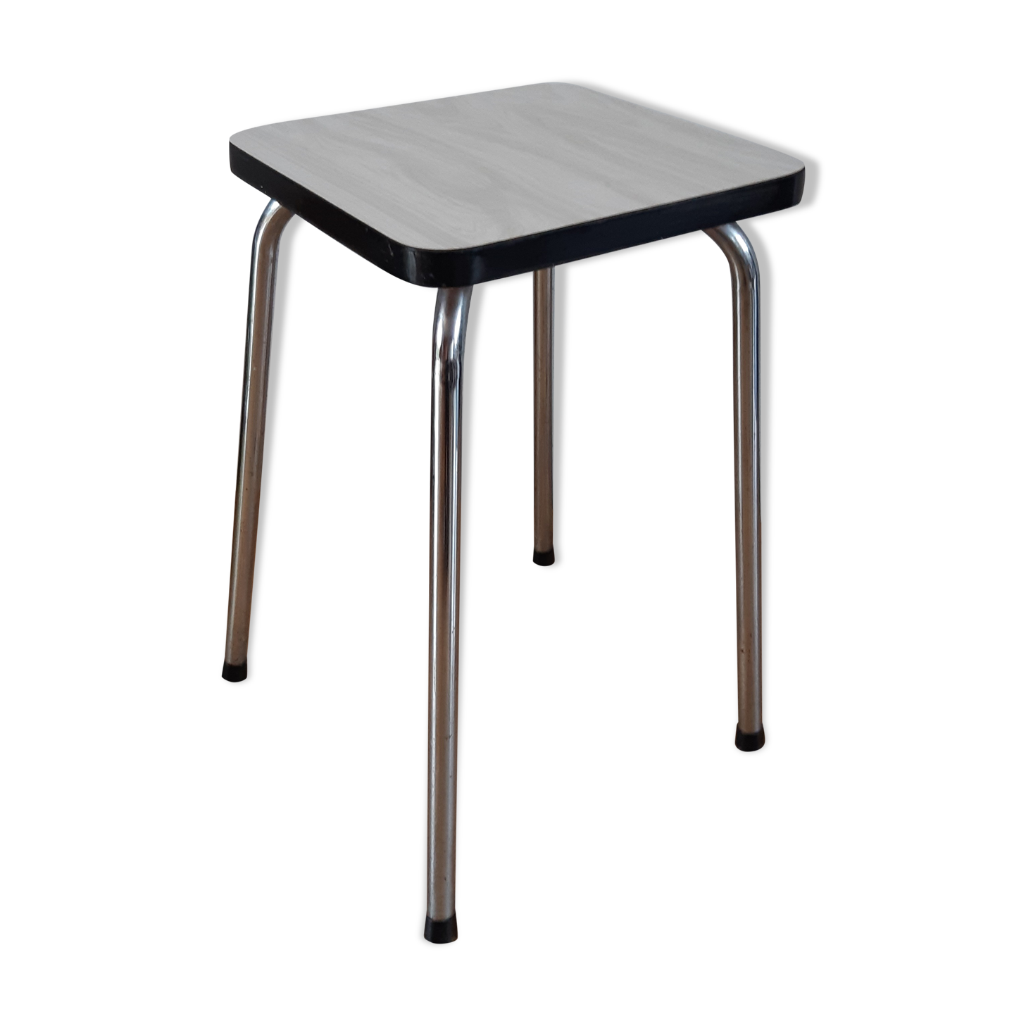 White marbled formica stool 70s