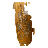 Wedding wardrobe of the Bressan country in walnut and walnut magnifying glass dated 1850