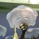 Art Deco chandelier, 4 arms of light, opalescent Ezan glasses