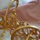 Brass and crystal chandelier plated with 24K gold PALWA, Germany, 1960s-70s.