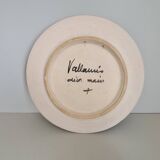 Decorative plate signed Vallauris handmade decor / fish / painting / 1950 / French riviera / Mid-Century / 20th century