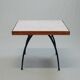 Marble and steel side table