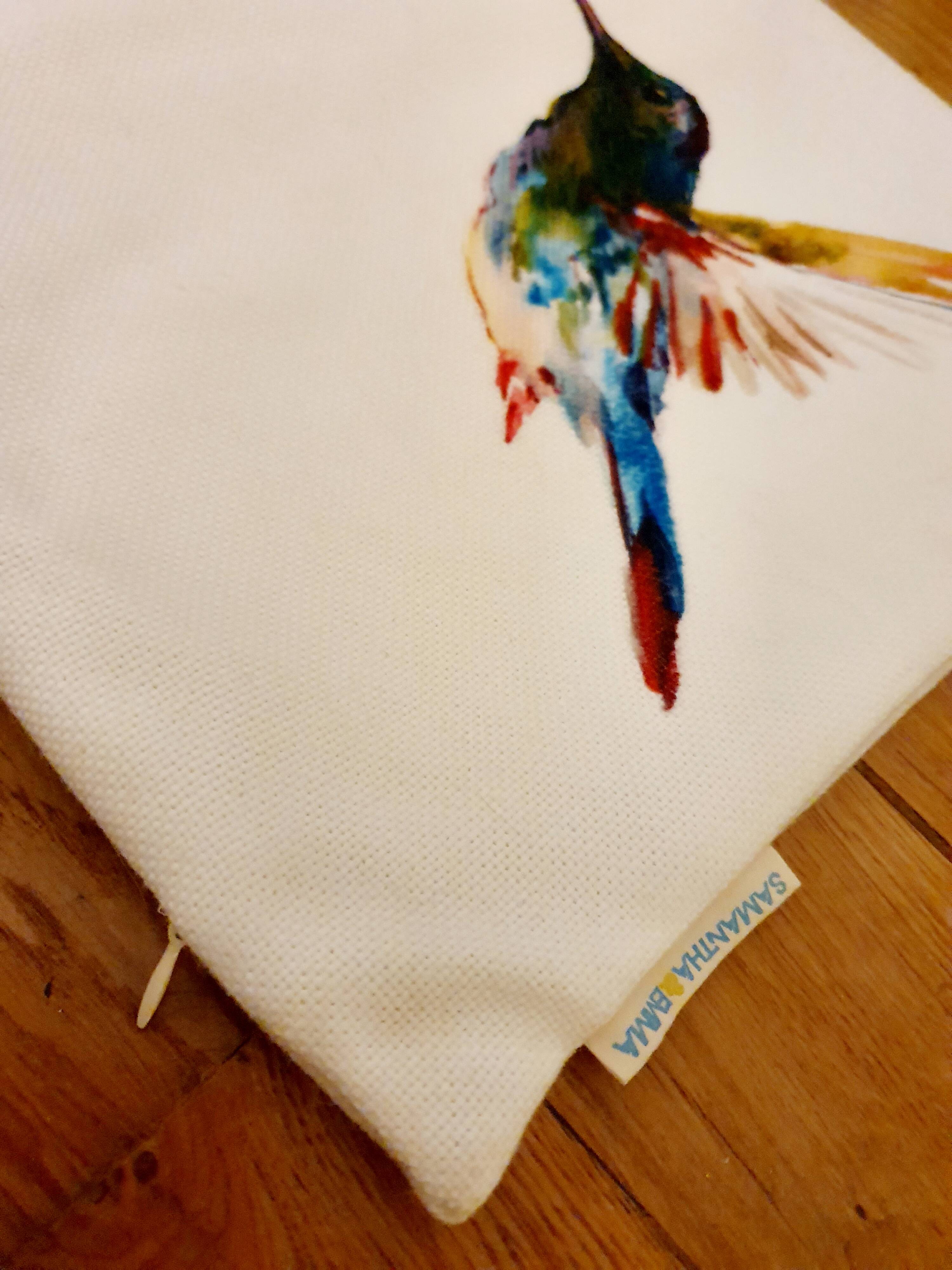 Housses de coussin en lin "oiseaux" Samantha & Emma