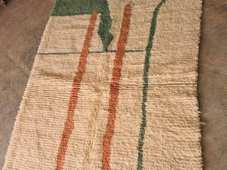 Handmade Beni Ourain Berber rug with colourful patterns, 1.5/2.5 m.