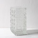 Vintage Clear Pressed Glass Vase Taalari by Tamara Aladin / Finland / 1969