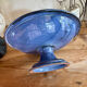 Vintage blue fruit bowl 1980s enamelled stoneware