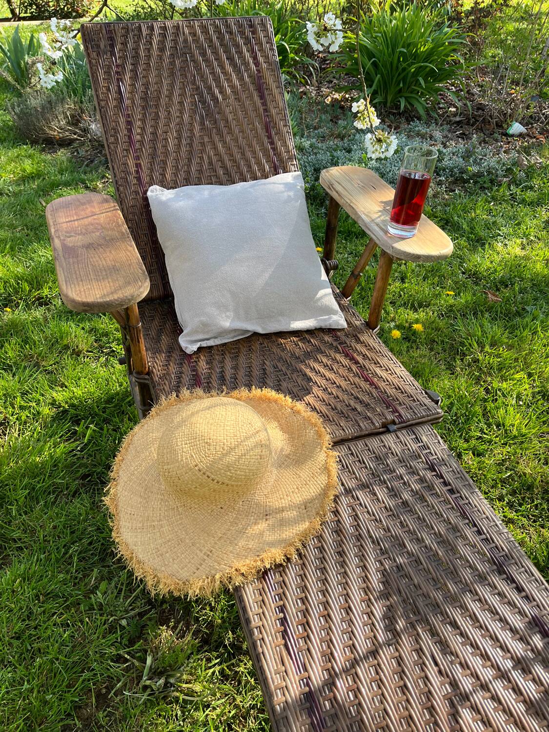 Rattan deck chair