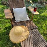 Transat chaise longue rotin