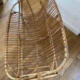 Vintage rattan bench