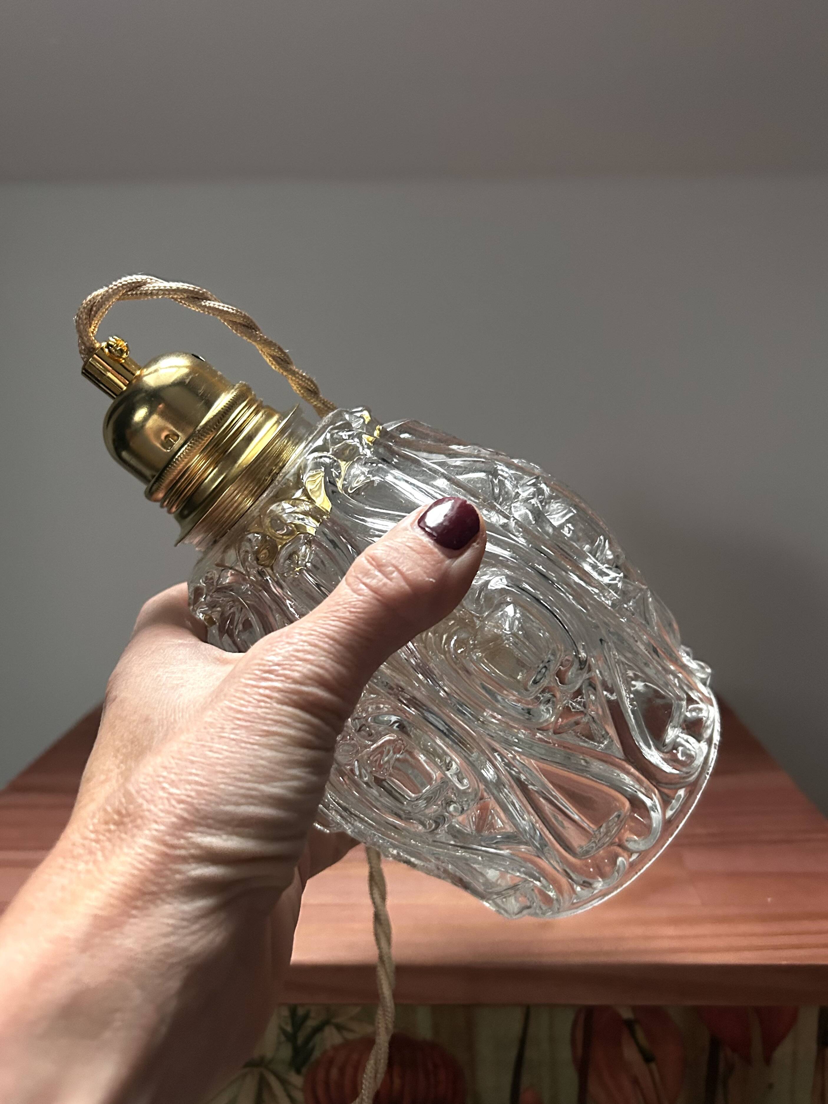 Vintage chiseled glass lamp