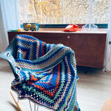 Wool crochet blanket