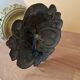 Gold metal ceiling light - Cut and satin glass globe - Louis XV style