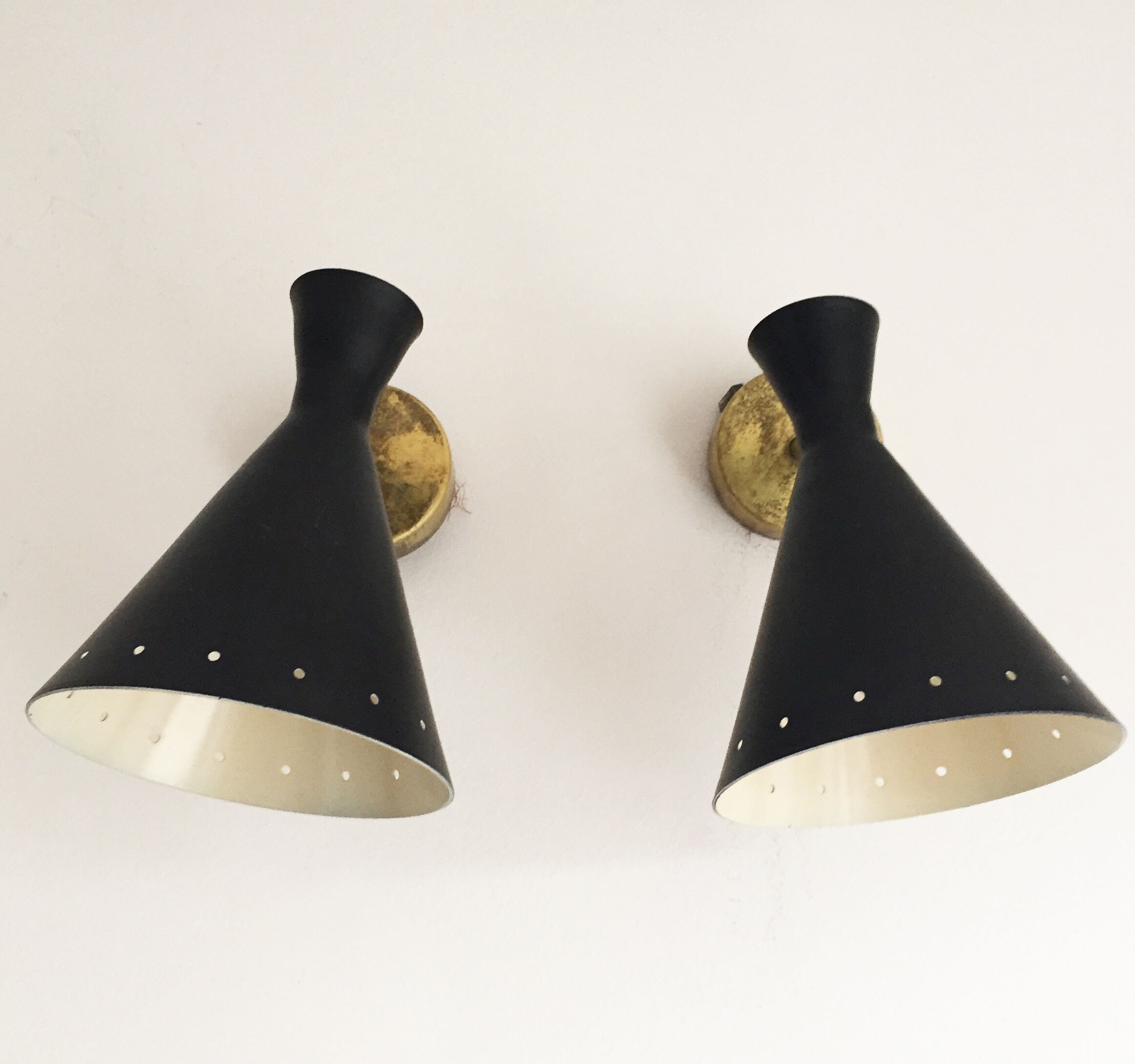 Paire d'appliques Italiennes des années 1950