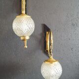Pair of 1960 brass wall lamp