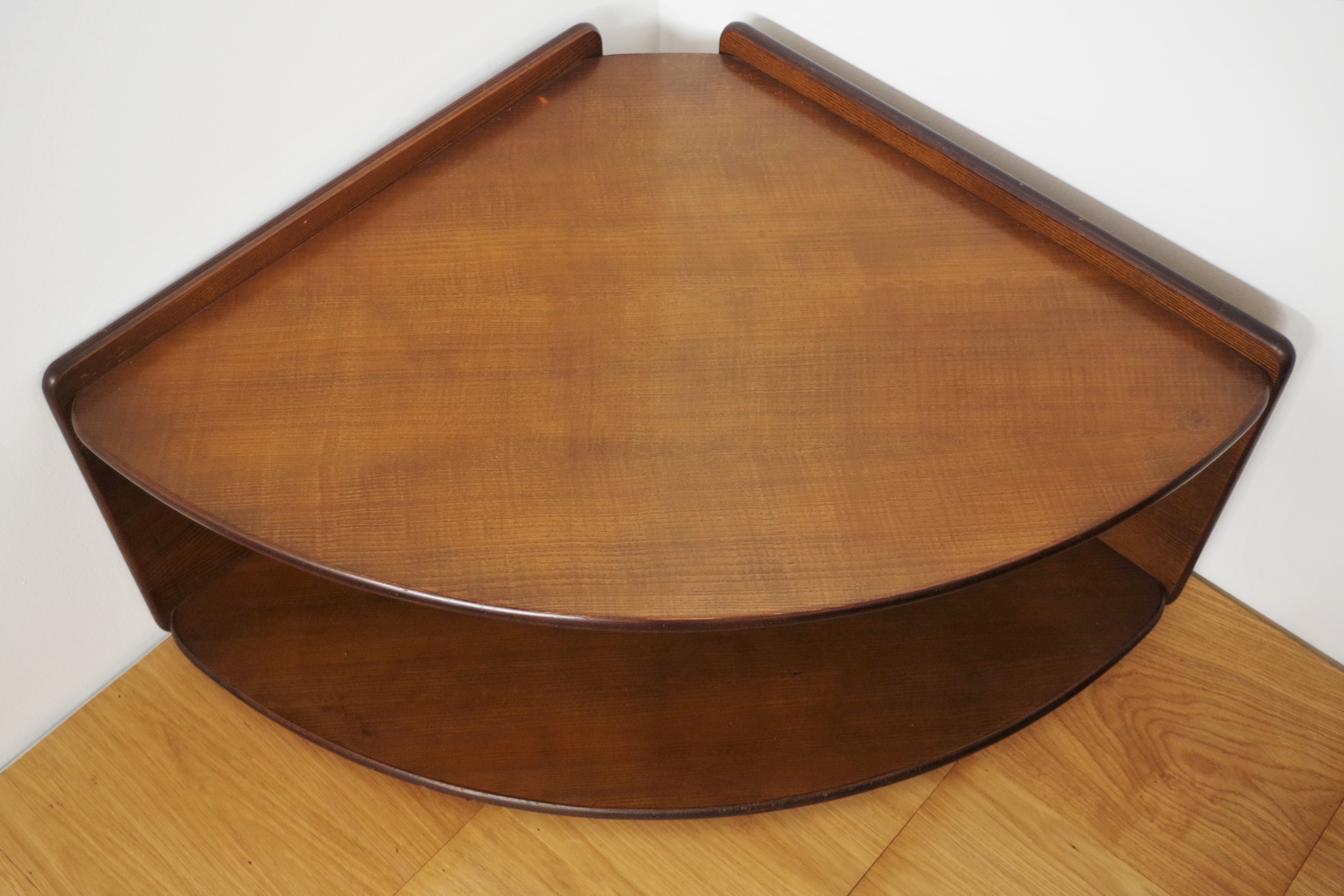 Corner coffee table 70s feet brass