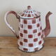 Enamelled coffee maker 20s, brown checkerboards