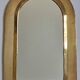 Miroir mural arche en laiton poli artisanat marocain, grand format 48x31 cm