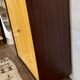 Armoire vintage deux portes pieds compas bi couleur