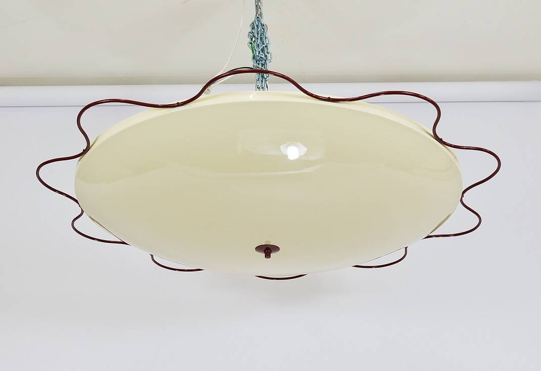 Large flush mount indirect light ceiling fixture from the Filmcasino in Vienna, 1950s.