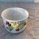 Cache pot glazed ceramic slip vintage fruits