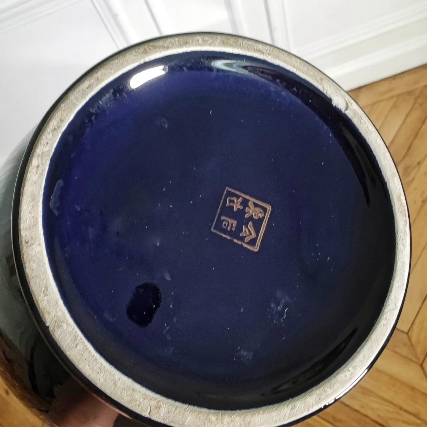 Vase chinois motifs oiseaux