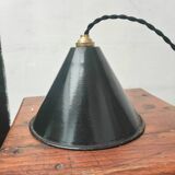 Enamelled sheet metal cone pendant light