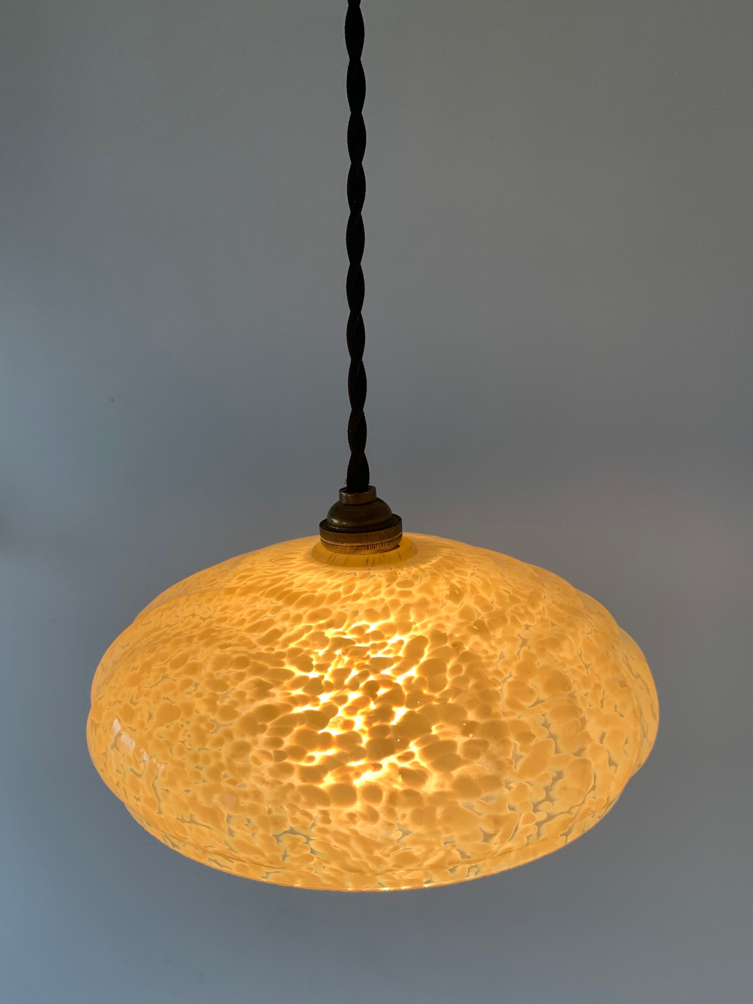 Clichy glass pendant lamp from the 1930s