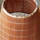 Pine lamp and rush lampshade from the 60s