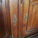 Buffet from the late 19th century with pink-brown marble in Louis XV style.